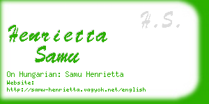 henrietta samu business card